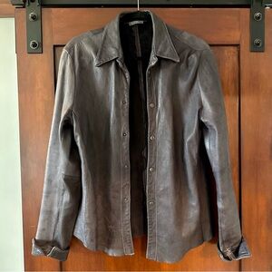 Blur Leather Handmade Italian Leather Jacket IT 50 M/L Charcoal Unlined Blazer